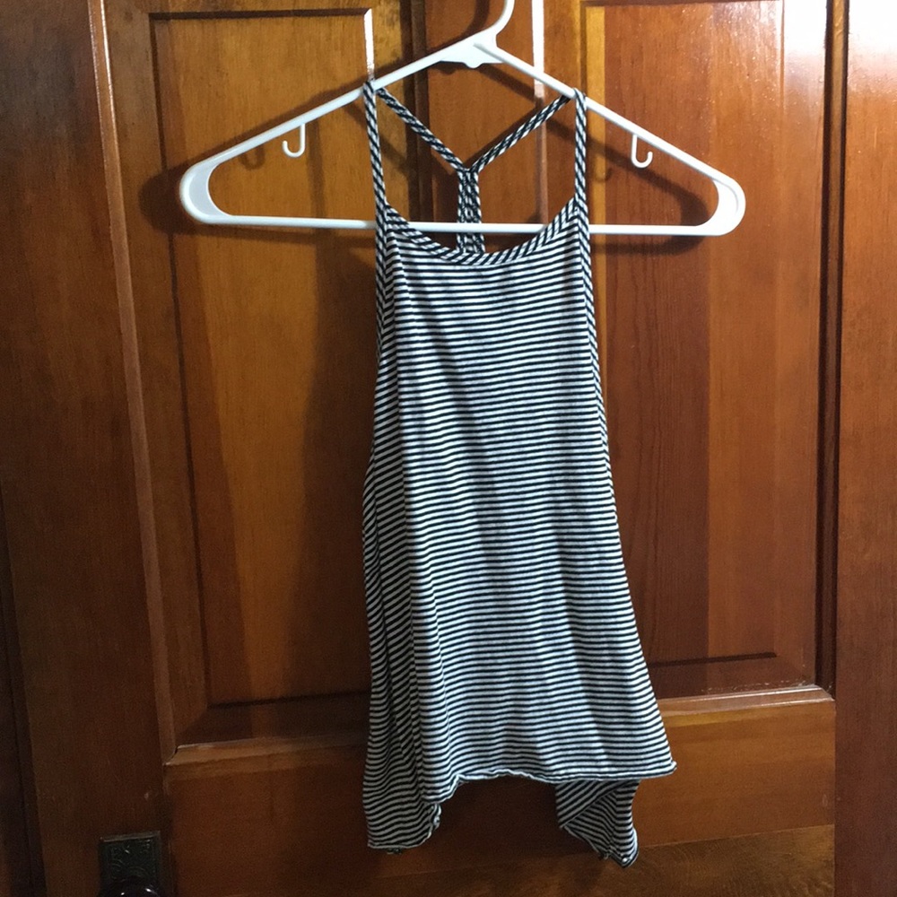 Black and white striped tank